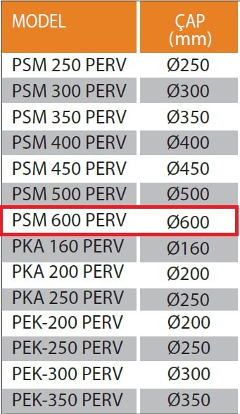 Fanexfan PSM 600 PERV Aksiyal Pervane
