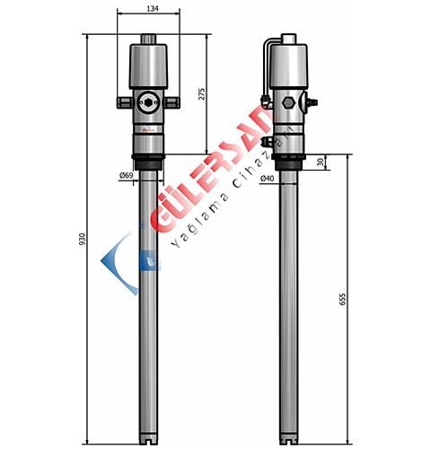 Gülersan 4190N 80 Lt 5/1 Kovasız Pompa