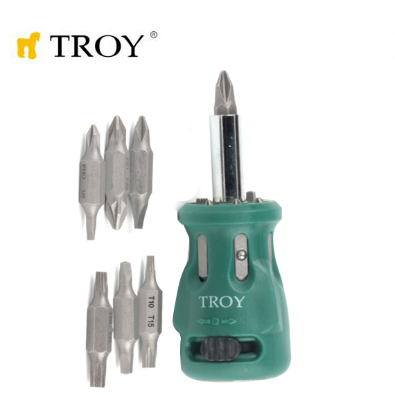 TROY 22004 Bits Uçlu Topaç Tornavida, 1 Adet