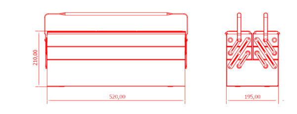 İzeltaş 13000002578 5 Gözlü Uzun Takım Çantası 520mm