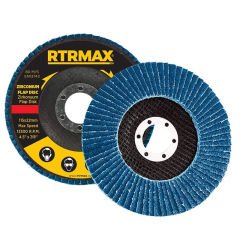 RTRMAX RDZ11580 115mm 80 Kum Mavi Paslanmaz Zirkonyum Flap Disk