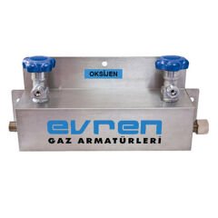 Evren 520 300 Bar G3/4'' - 2’li Tüp Bağlantısı için Oksijen Manifold Sistemi