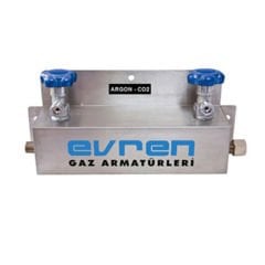 Evren 522 300 Bar G3/4'' - 2’li Tüp Bağlantısı için Argon - Karbondioksit Manifold Sistemi
