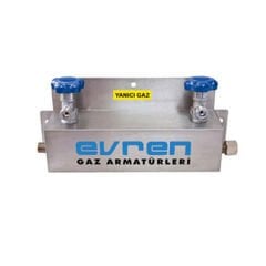 Evren 523 300 Bar G3/4'' - 2’li Tüp Bağlantısı için Yanıcı Gaz Manifold Sistemi