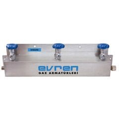 Evren 524 300 Bar G3/4'' - 3’lü Tüp Bağlantısı için Oksijen Manifold Sistemi