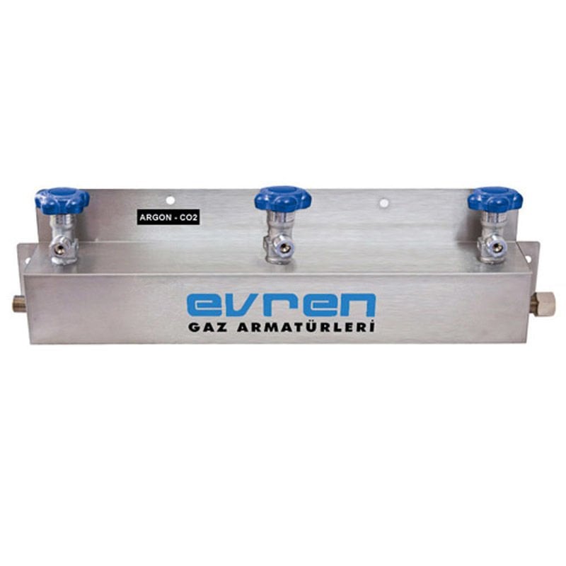 Evren 526 300 Bar G3/4'' - 3’lü Tüp Bağlantısı için Argon - Karbondioksit Manifold Sistemi