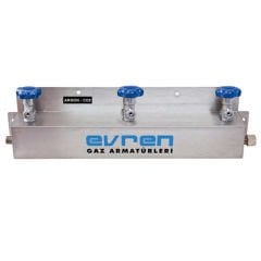 Evren 526 300 Bar G3/4'' - 3’lü Tüp Bağlantısı için Argon - Karbondioksit Manifold Sistemi
