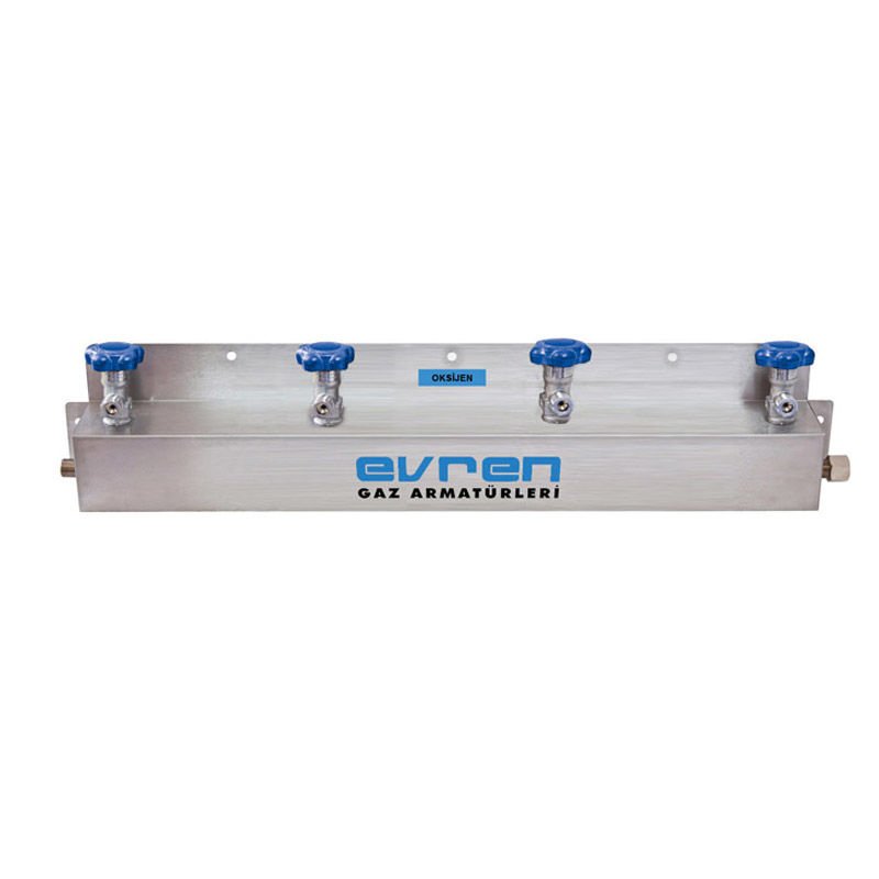 Evren 528 300 Bar G3/4'' - 4’lü Tüp Bağlantısı için Oksijen Manifold Sistemi