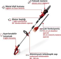 Einhell GE-HC 18 Li T Solo Akülü Yüksek Dal ve Çit Budama