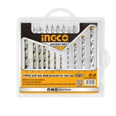 Ingco AKSDB1901 19 Parça Matkap Ucu ve Vida Seti