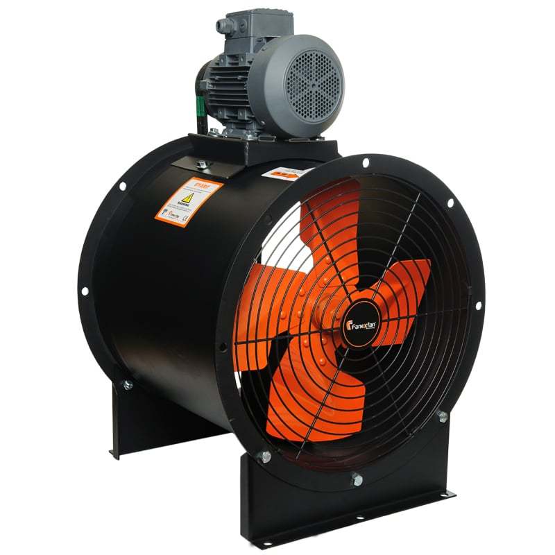 Fanexfan FKDB-40-01 Metal Kanatlı Kayış Kasnaklı Büyük Kovanlı Yangın Duman Egzoz ve Basınçlandırma Fanı Monofaze