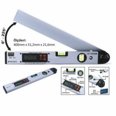 BTS 12471 2 Sulu Dijital Açı Ölçerli 16'' 400 mm Su Terazisi