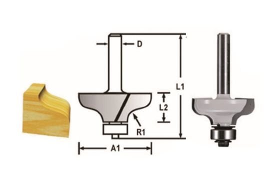 Makita D-48773 Rulmanlı Kenar Yuvarlama Freze Bıçağı (Çift Bıçak)