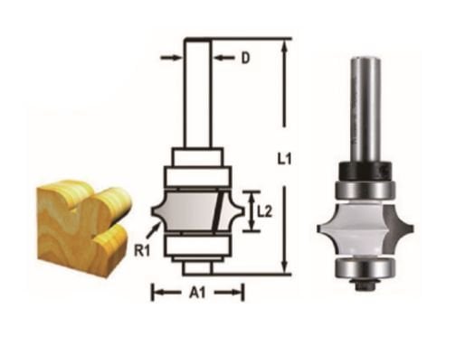 Makita D-48826 Çift Rulmanlı Kenar Süsü Freze Bıçağı (Çift Bıçak)