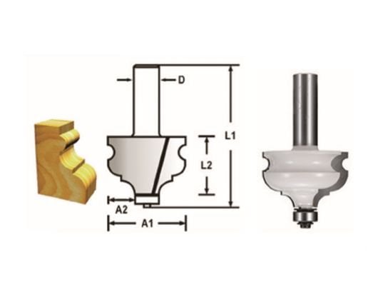 Makita D-48854 Rulmanlı Kenar Kalıp Freze Bıçağı (Çift Bıçak)