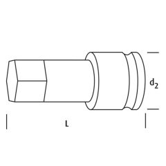 Osaka Tool LN12-14BAD 1/2-1/4 inç Havalı Bits Lokma Adaptörü