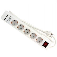 TROY 24025 USB Girişli Beşli Grup Priz ve Uzatma Kablosu