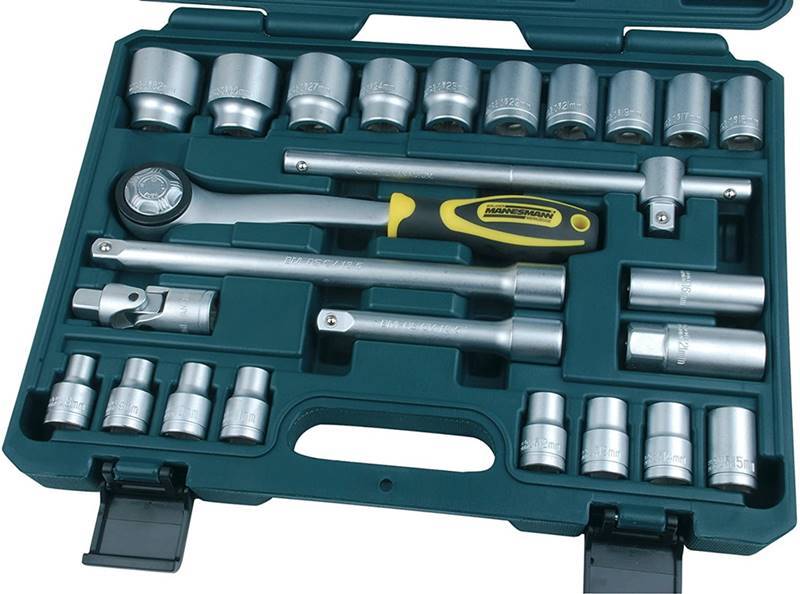 Mannesmann 29080 Lokma Takımı, Cr-V (1/2 inç, 25 Parça) - 10 YIL Garantili