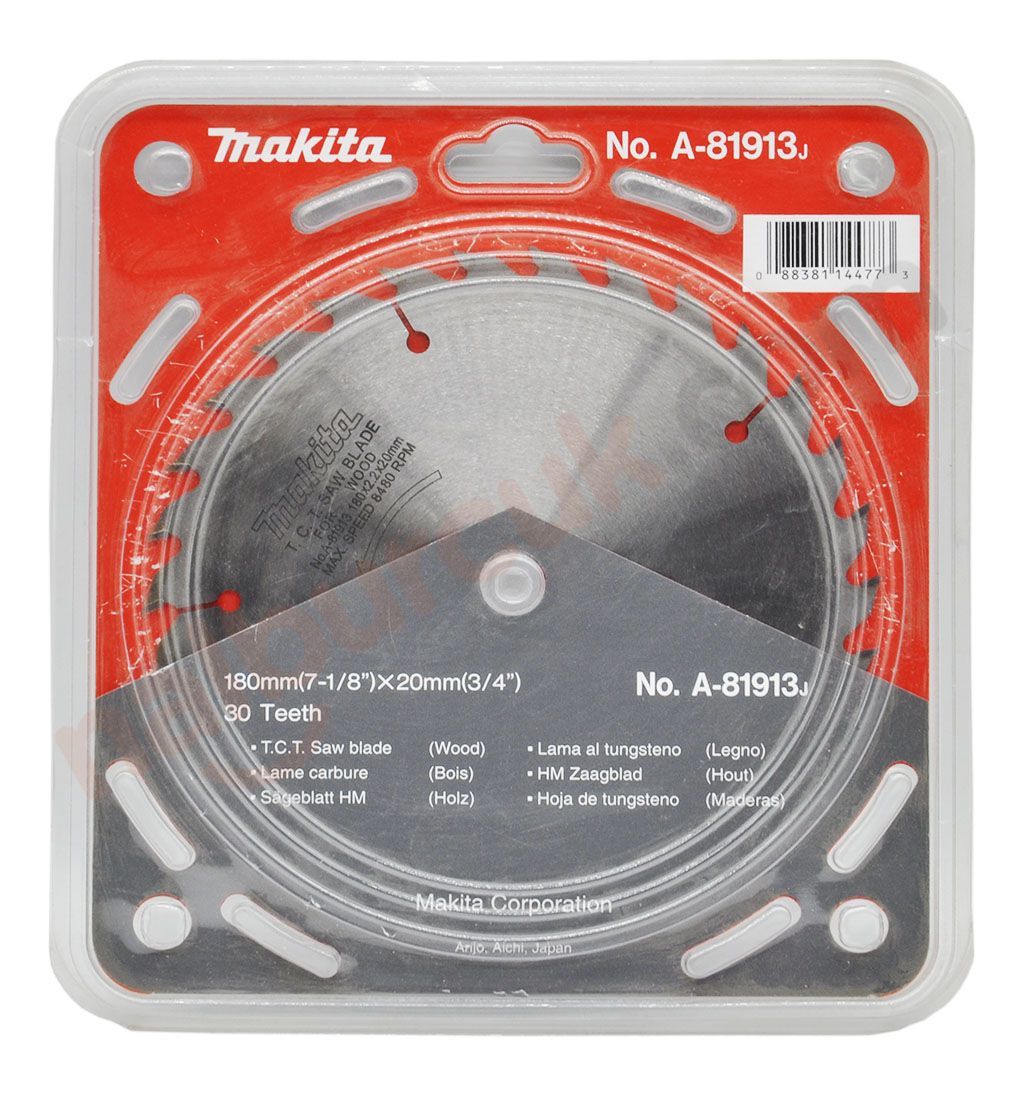 Makita A-81913 5704R,HS7601,M5802M,MT582, DHS710RM2J için Elmas Daire Testere Bıçağı 180x20mm 30 Diş