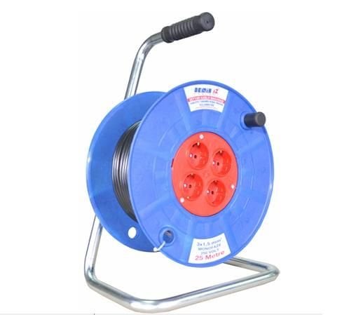 Demiriz DM 25 S2 3x1,50 mm² 25 metre Monofaze Kablolu Makara
