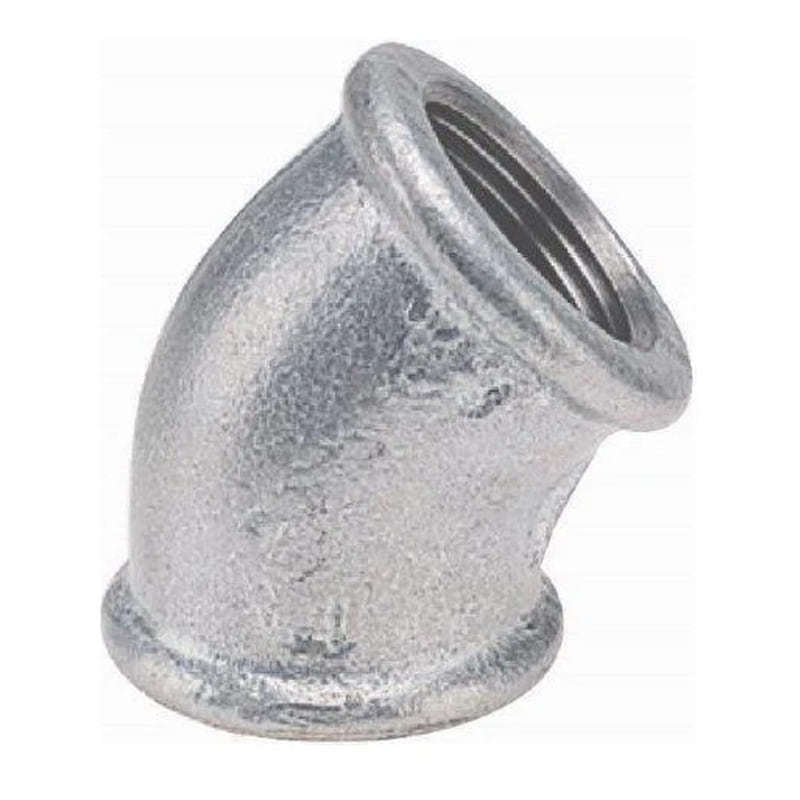 Trakya Döküm 1/2 inç Galvaniz Dirsek 45°