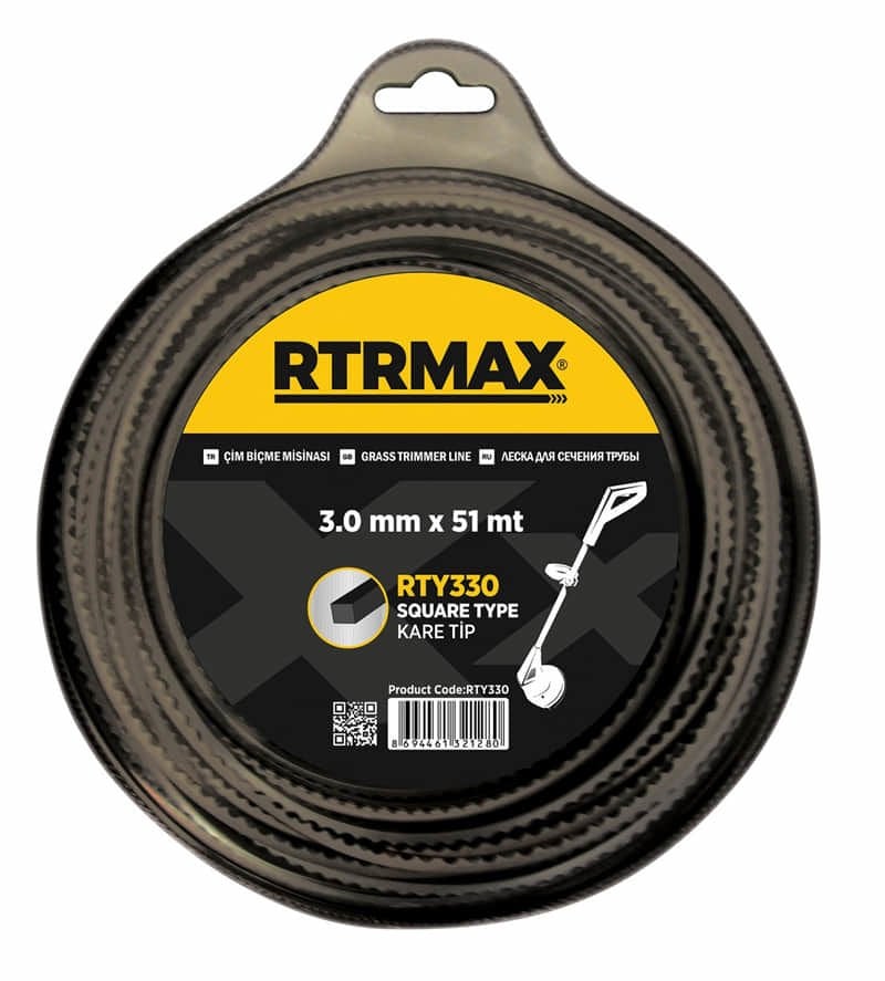 RTRMAX RTY330 3.0mmx51m Siyah Kare Tırpan Misinası