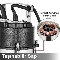 Duffmart V1500F Pis Su Foseptik Parçalayıcılı Açık Fanlı Dalgıç Pompa