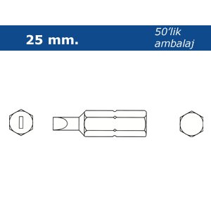 Proscr SCR03113 SL7 25mm Düz Bits Ucu