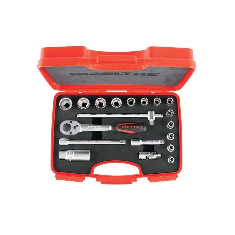 İzeltaş 1110006019 19 Parça 3/8'' Altı Köşe Lokma Takımı