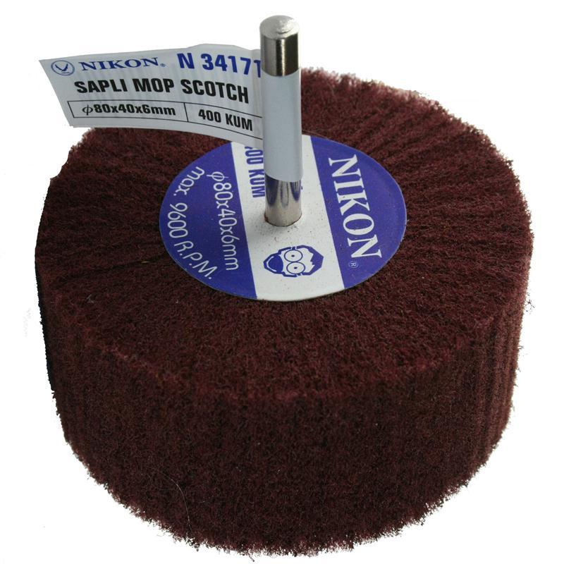 Nikon NIK34171 80x40x6mm 400 Kum Non Woven Saplı Mop Zımpara