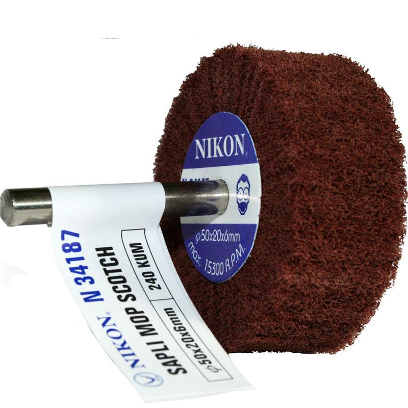 Nikon NIK34187 50x20x6mm 240 Kum Non Woven Saplı Mop Zımpara