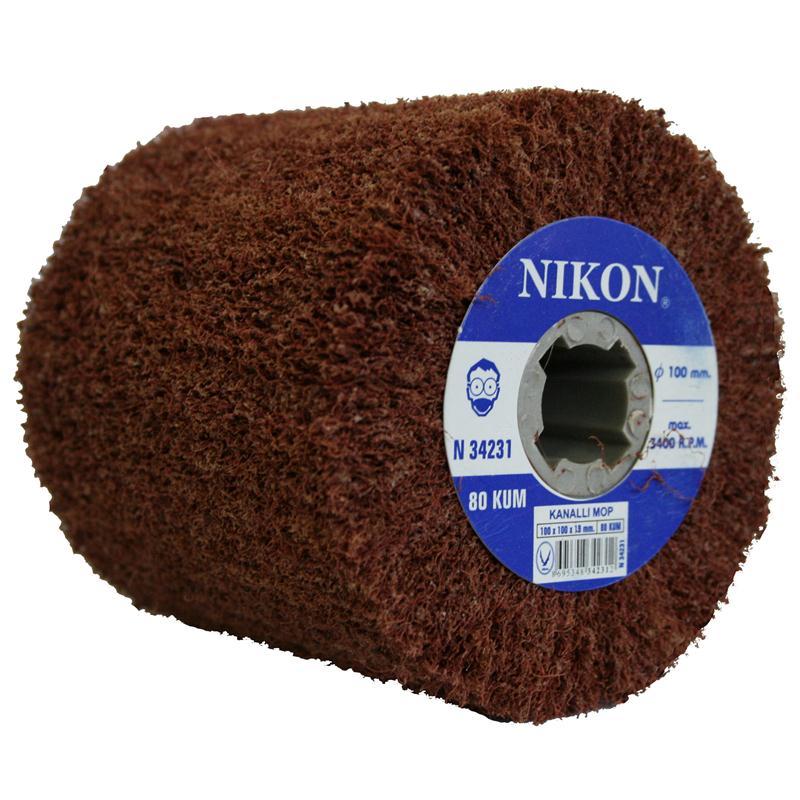 Nikon NIK34231 100x100x19mm 80 Kum Non Woven Kanallı Mop Zımpara