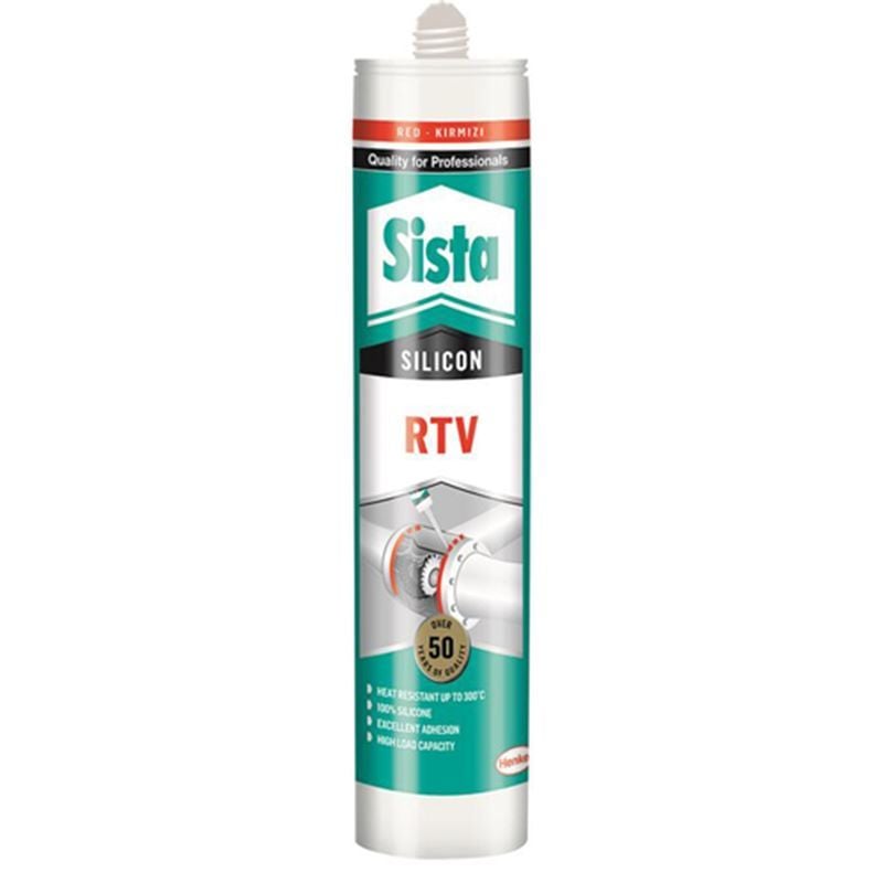 Sista 1637827 RTV Silikon Kırmızı Sıvı Conta (300⁰C) 310 ml