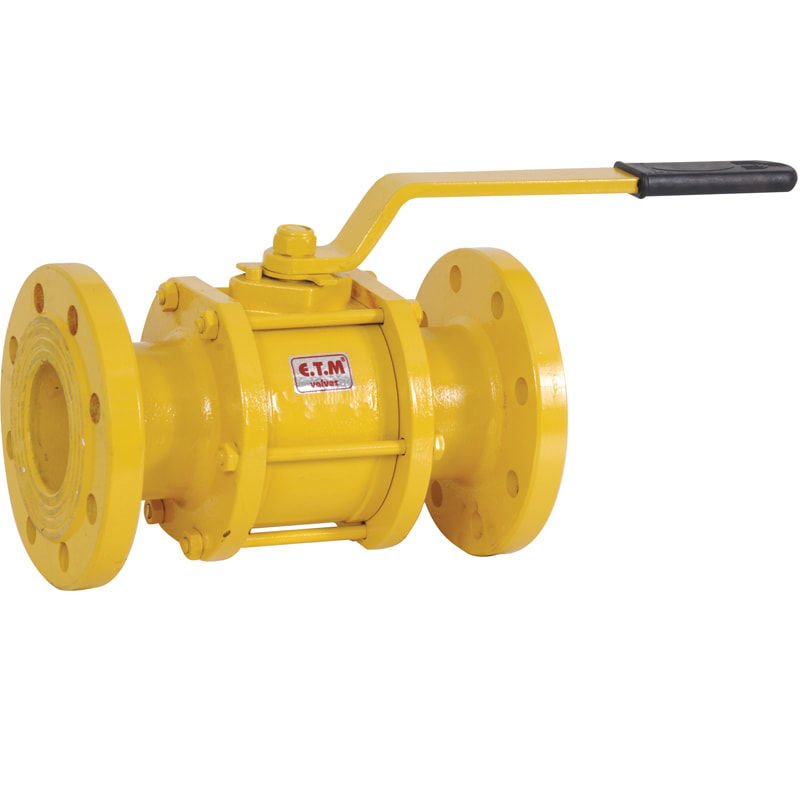 ETM DN25 PN25 Flanşlı Uzun Tip Doğalgaz Küresel Vana 1''