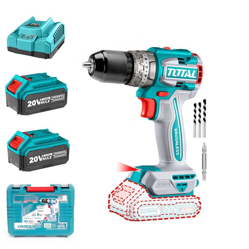 Total TIDLI206028 Akülü Darbeli Kömürsüz Matkap 20V 2x5.0Ah