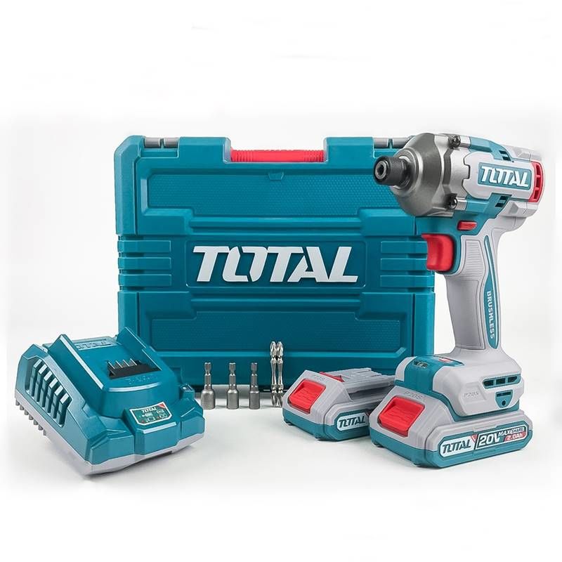 Total TIRLI2028 Akülü Kömürsüz Darbeli Vidalama 20V 2x2.0 Ah