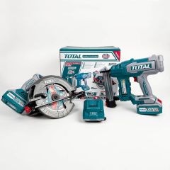 Total TOSLI240866E 20V 2x5.0 Ah Akülü Daire Testere Çivi Tabancası Alet Seti