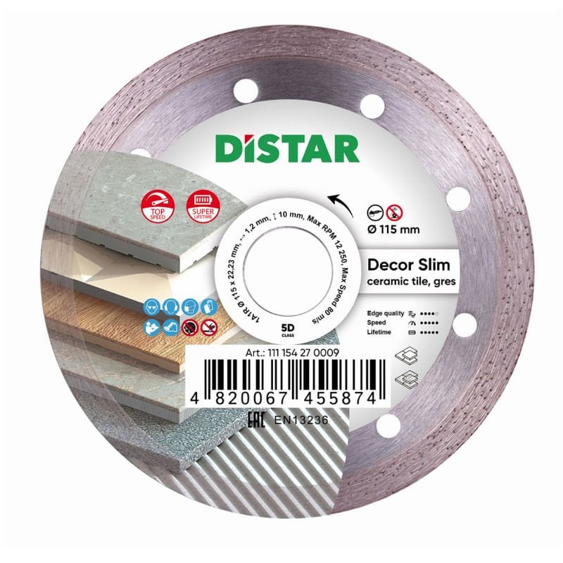 DİSTAR 115x1,2x8x22,23mm Kuru Kesim Elmas Testere