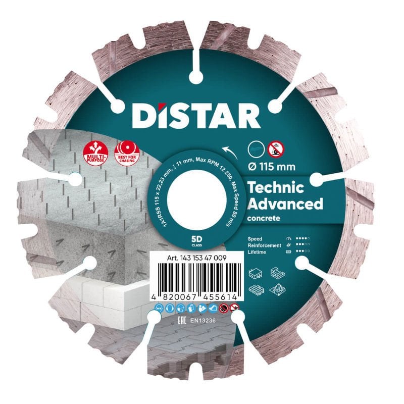 DİSTAR 115x2,2x10x22,23 Taş ve Beton Testeresi