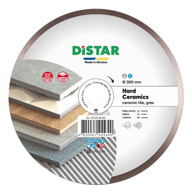 DİSTAR 300x2x10 x32/25,4 Çapaksız Sert Seramik Kesimi için Elmas Testere