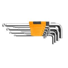 Ingco HHK12092 Endüstriyel 9'lu 1.5-10mm Ekstra Uzun Yuvarlak Uçlu Alyan Anahtar Seti