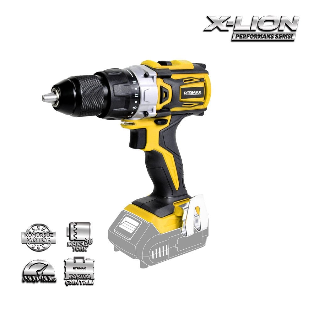 Rtrmax RTX2014B 18V Kömürsüz Akülü Darbeli Matkap (Akü Hariç)