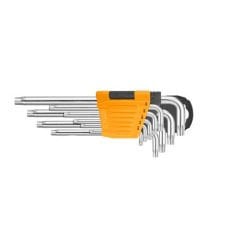 Ingco HHK13092 Endüstriyel 9'lu T10-T50 Ekstra Uzun Torx Anahtar Seti