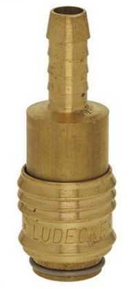 LÜDECKE ESM 8 T Hortum için Mini Stoper Gövde (Dişi, 8mm)