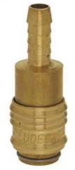 LÜDECKE ESM 8 T Hortum için Mini Stoper Gövde (Dişi, 8mm)