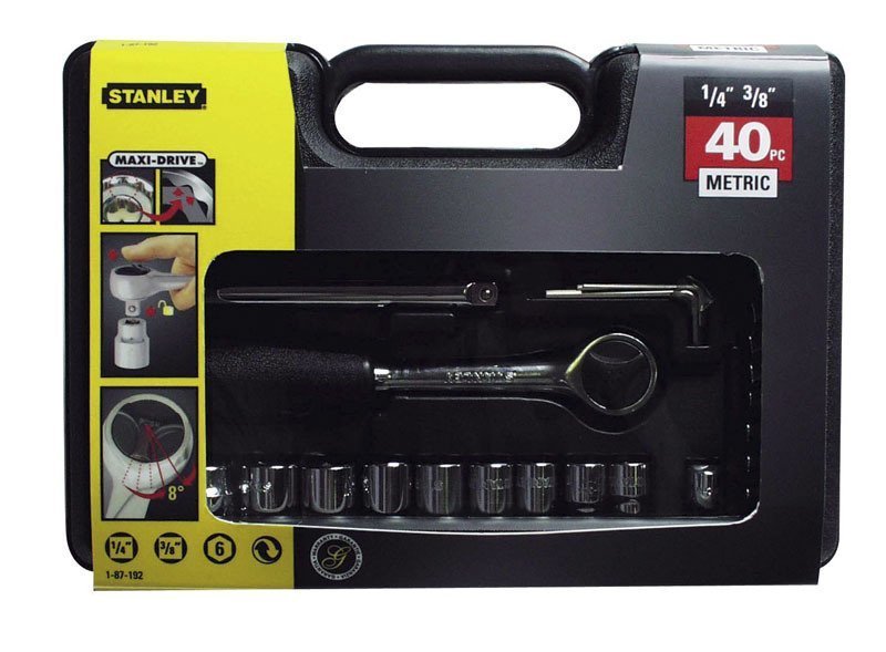 Stanley 1-87-192 40 Parça 3/8” ve 1/4” Lokma Takımı