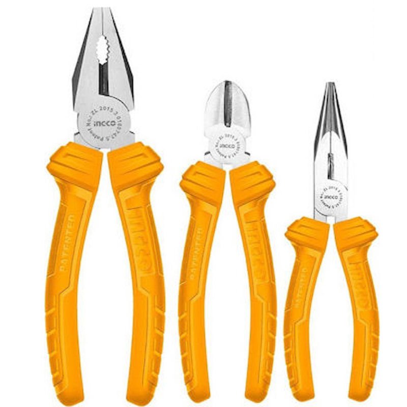 Ingco HKPS08311 3'lü Set Pense, Yan Keski, Kargaburun Pense