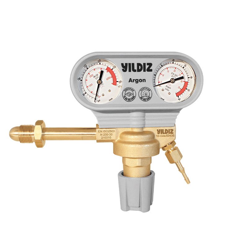 Yıldız 5343S Manometreli 30 L/min G 5/8'' Dış Argon Basınç Düşürücü