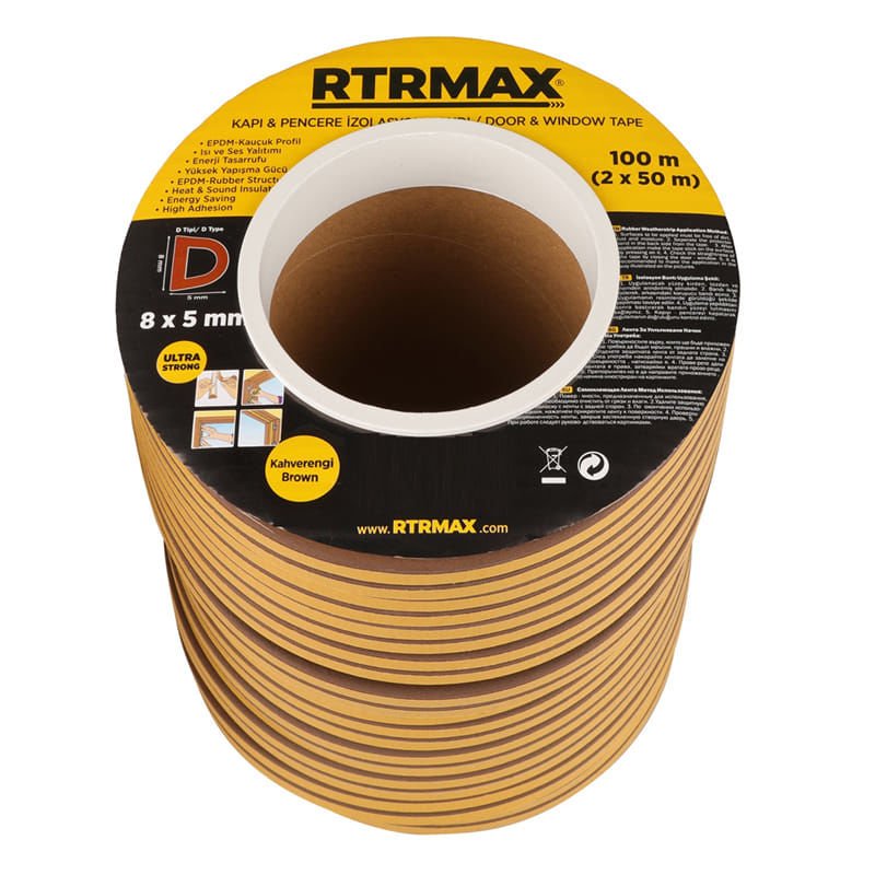 RTRMAX RNP04 100 Mt 8x5mm Kapı Pencere Bandı Kahverengi