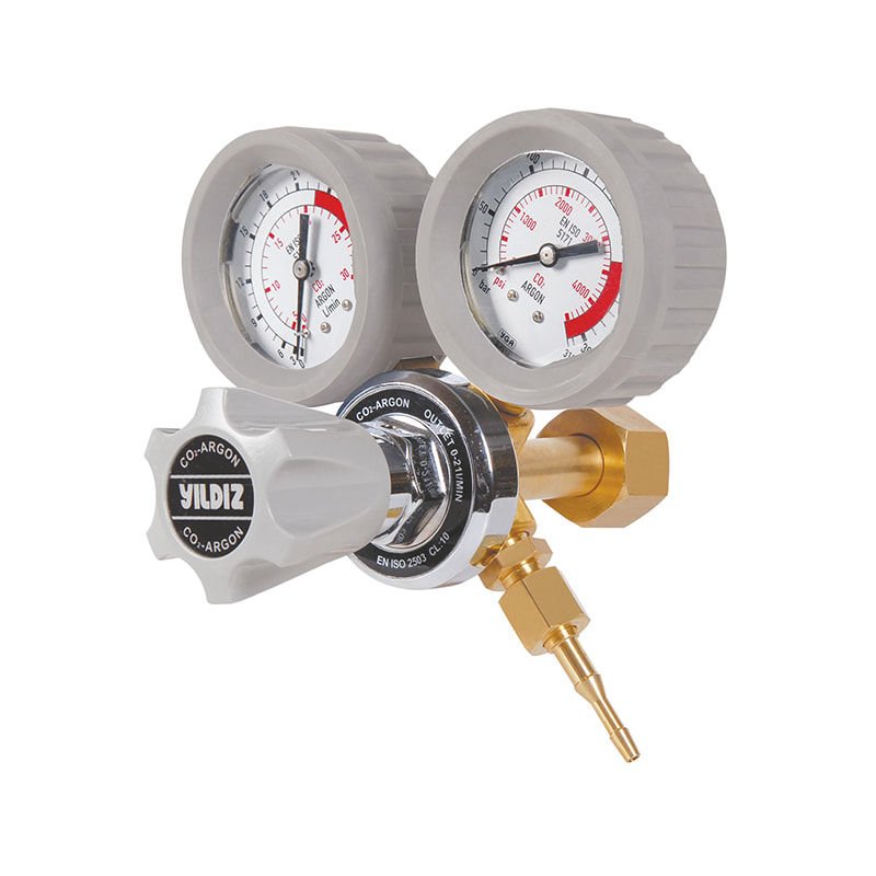 Yıldız 5750S Manometreli 21 L/min W 21.80 x 1/14'' CO2 Karbondioksit Basınç Düşürücü